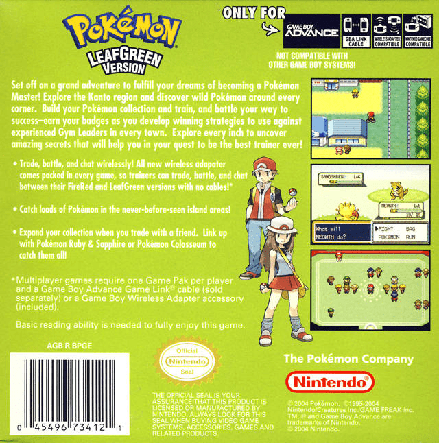 Pokemon LeafGreen Version - GameBoy Advance - Retro Island Gaming