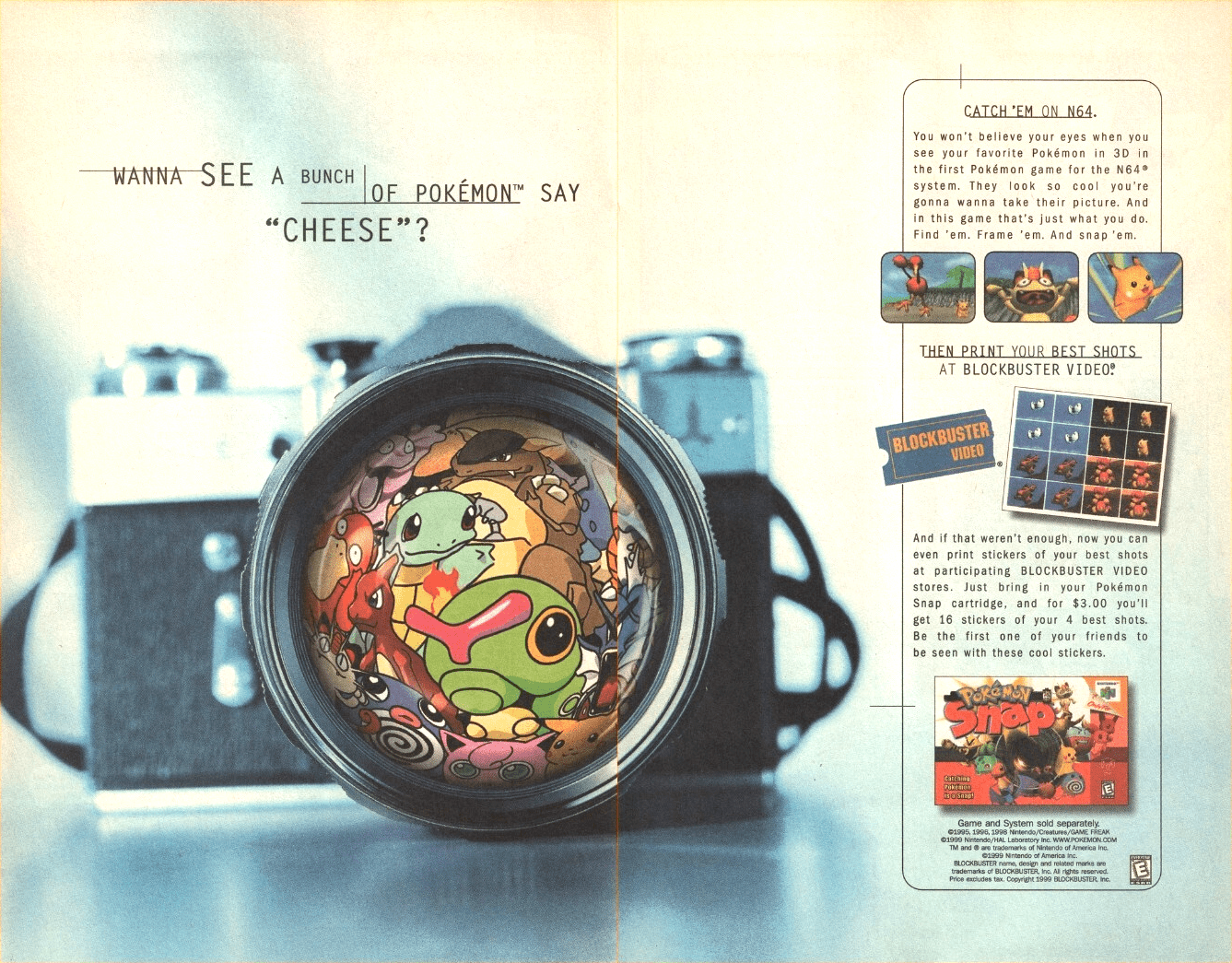 Blockbuster's Pokémon Pokemon Snap Gameboy Pokemon Snap