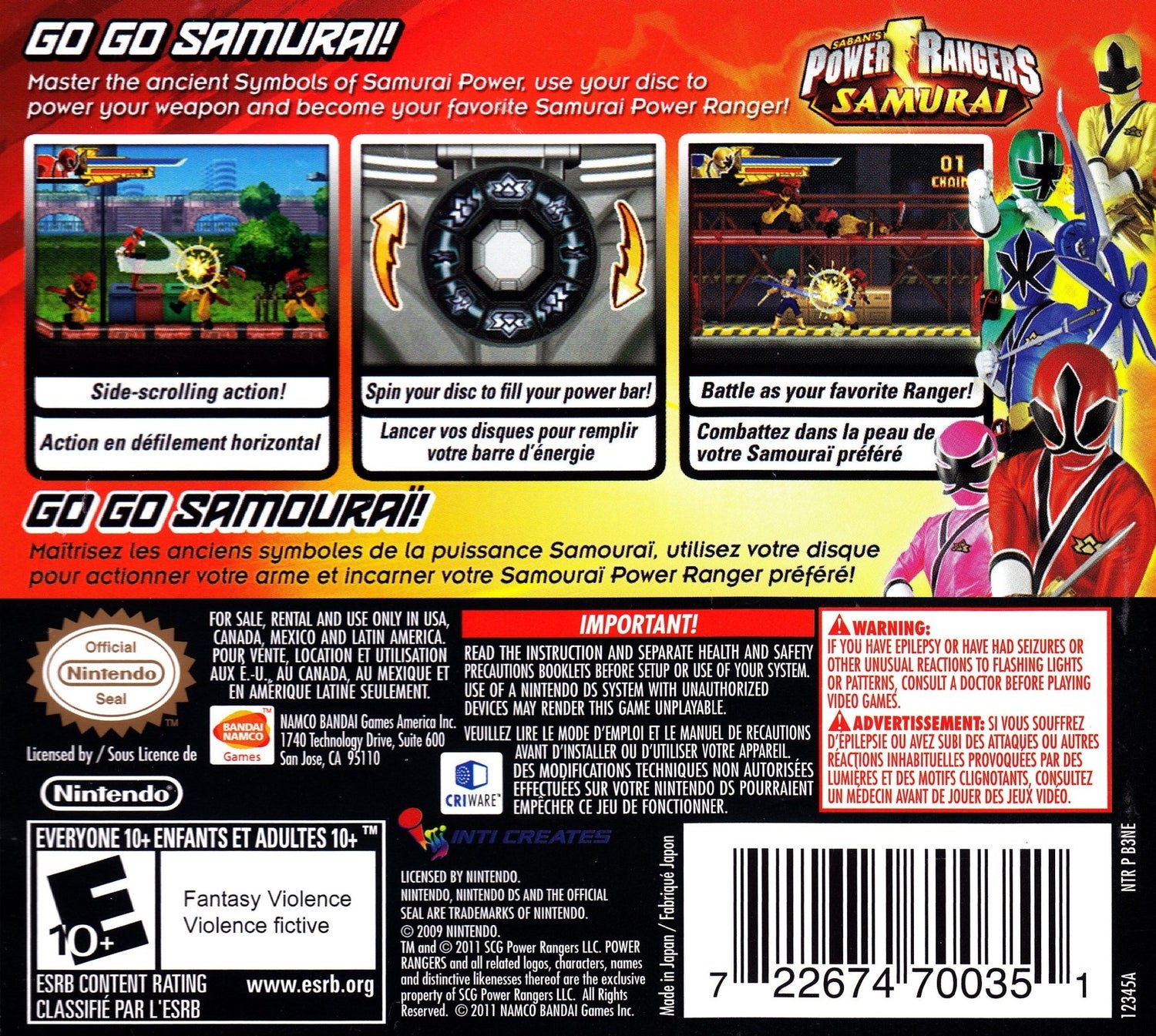 Power Rangers Samurai - Nintendo DS - Retro Island Gaming