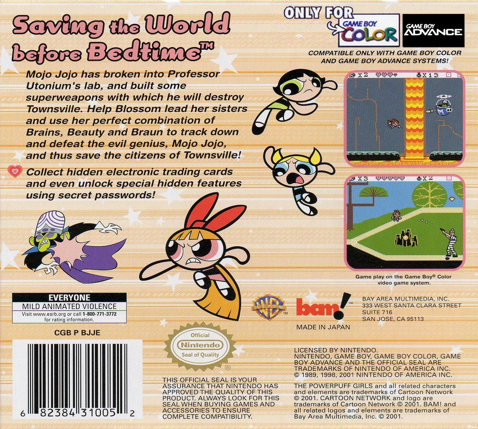 Powerpuff Girls Bad Mojo Jojo - GameBoy Color - Retro Island Gaming