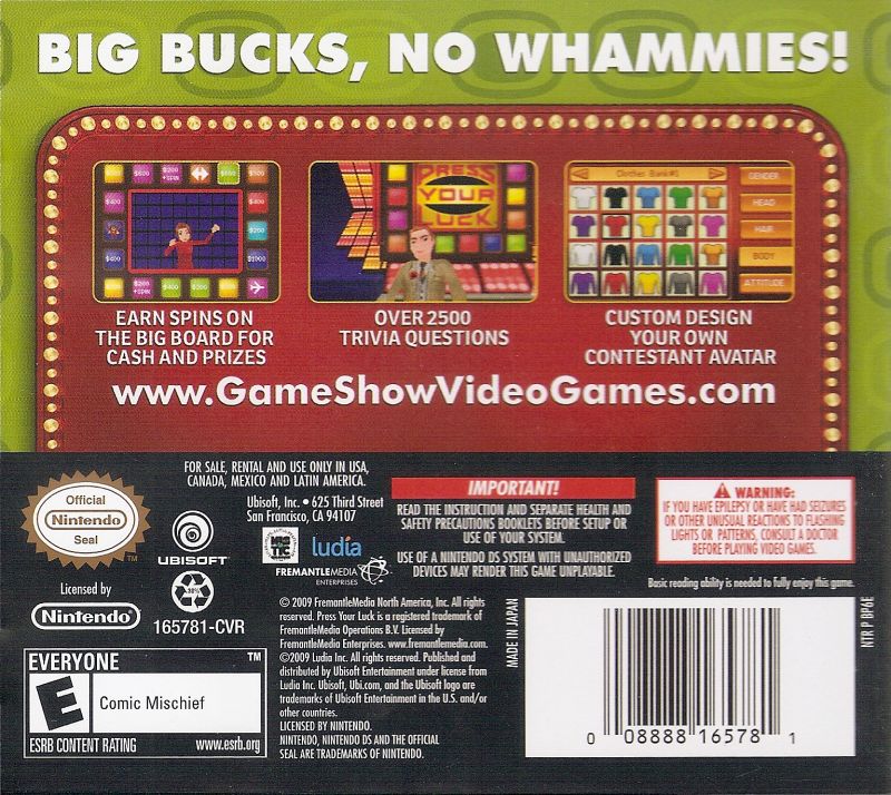 Press Your Luck: 2010 Edition - Nintendo DS - Retro Island Gaming
