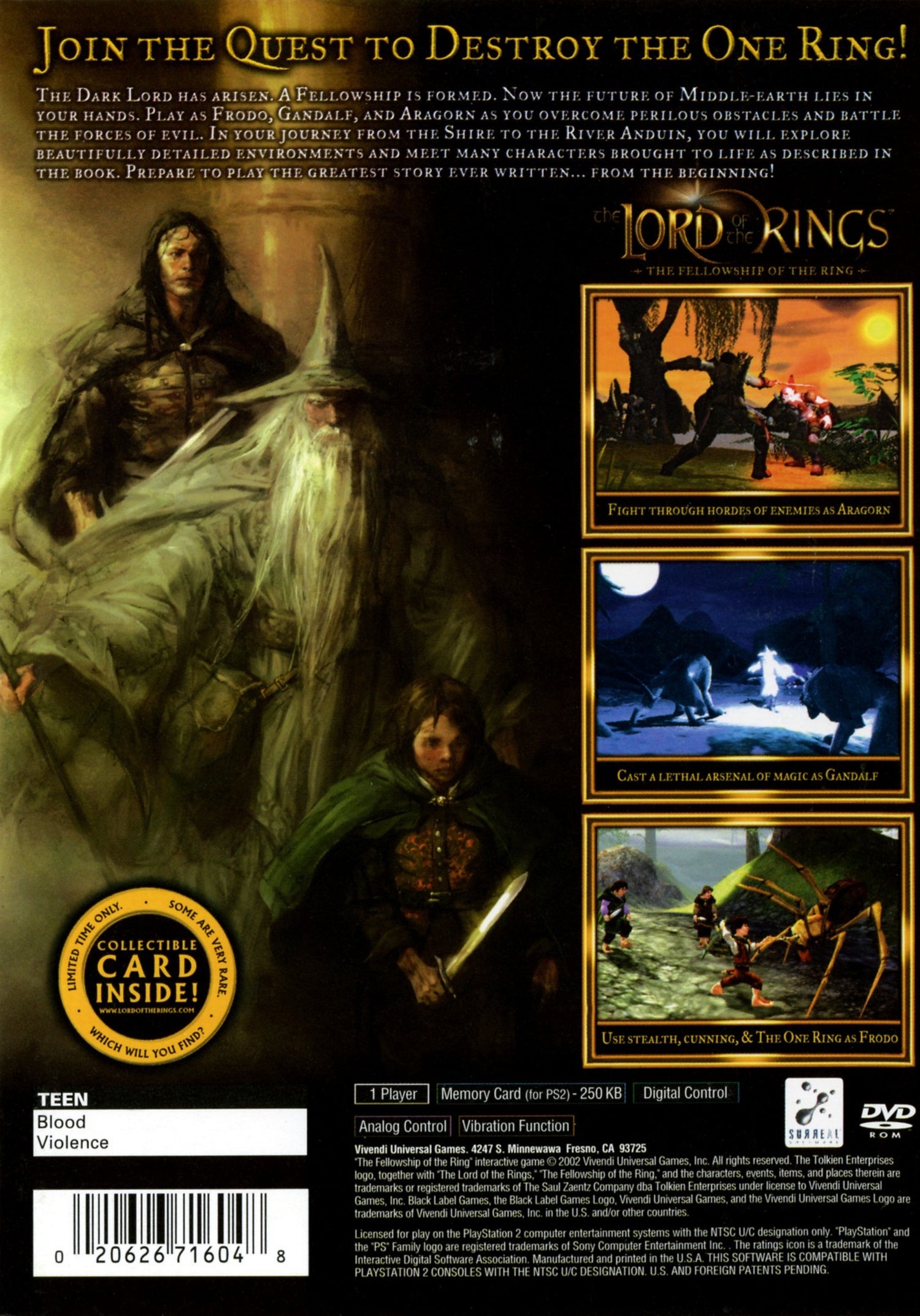 Lord of the Rings Fellowship of the Ring - Playstation 2