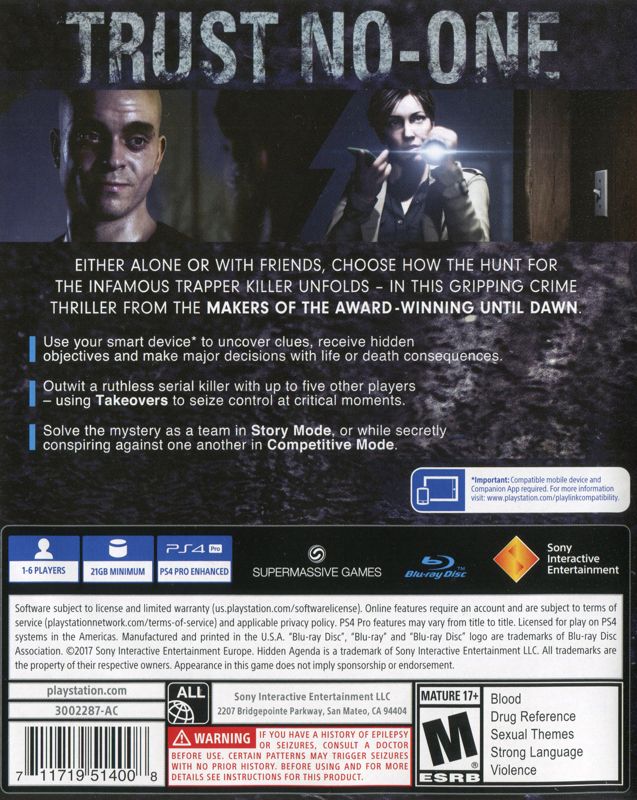 Hidden Agenda - Playstation 4