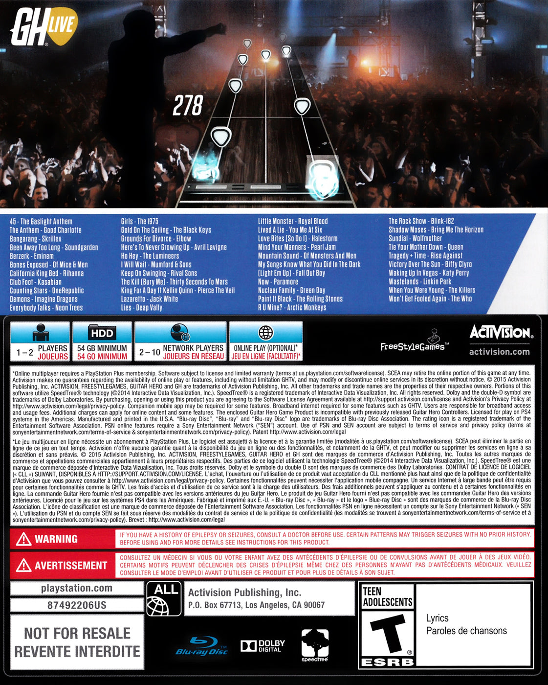 Guitar Hero Live (Game Only) - Playstation 4