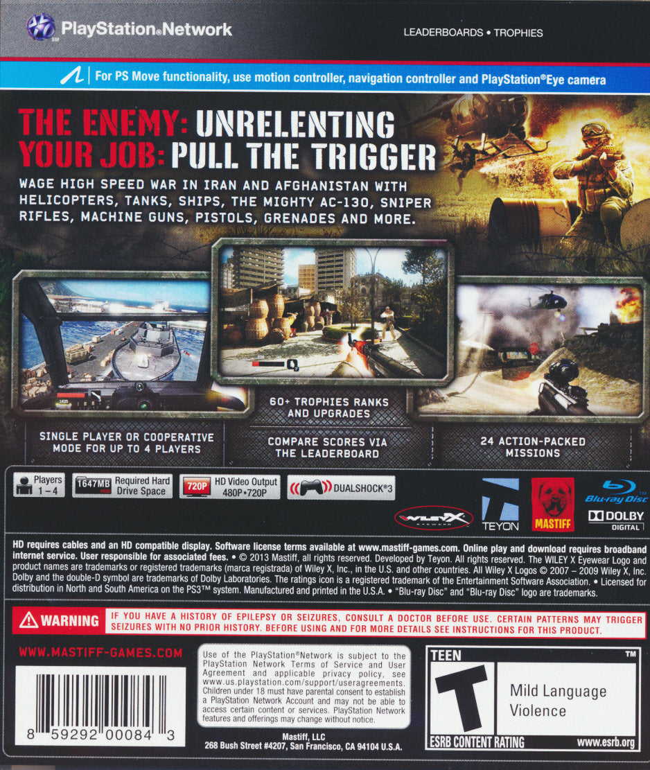 Heavy Fire: Shattered Spear - Playstation 3