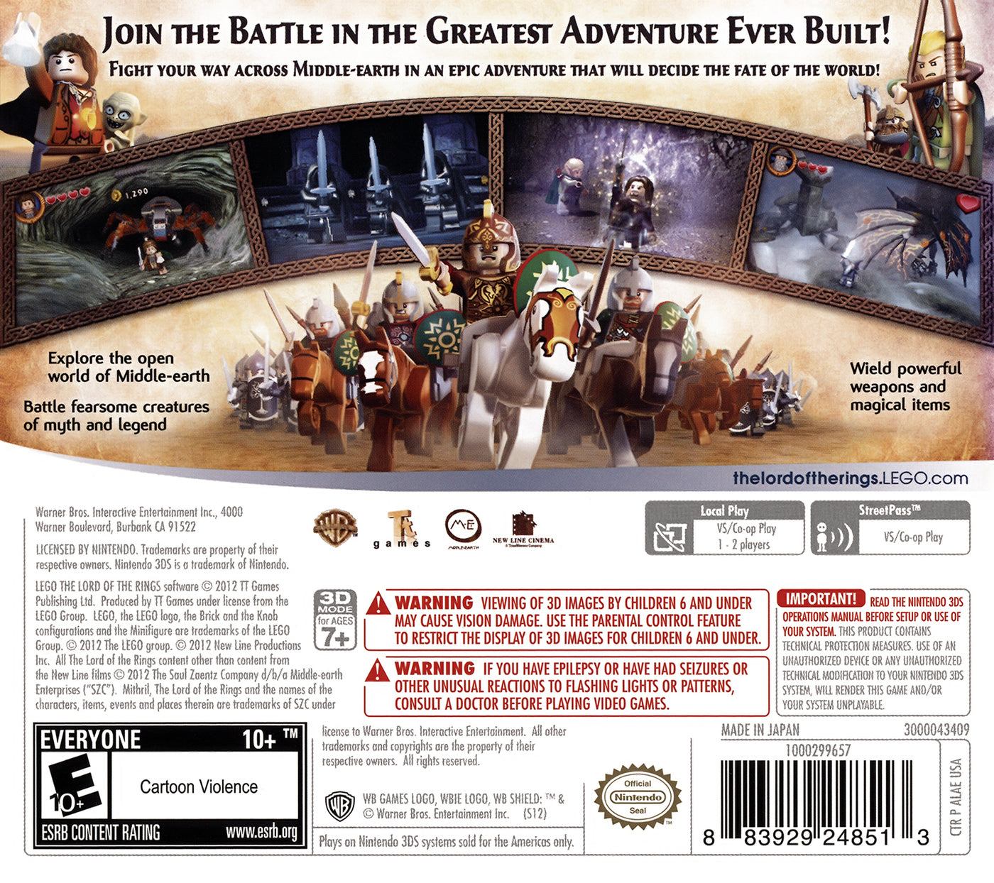 LEGO Lord Of The Rings - Nintendo 3DS