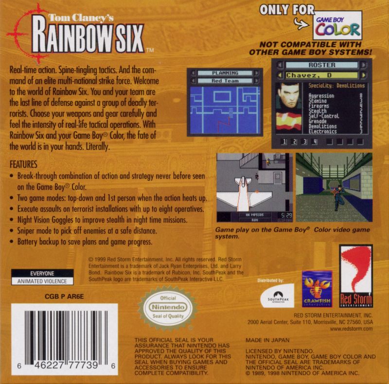 Rainbow Six - GameBoy Color - Retro Island Gaming