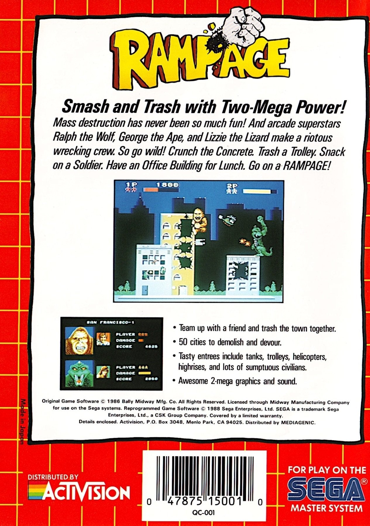 Rampage - Sega Master System - Retro Island Gaming