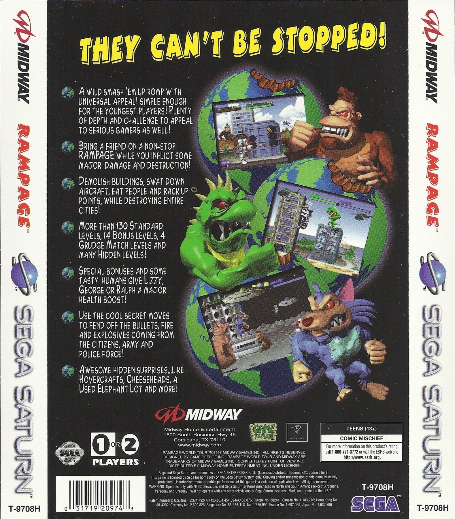 Rampage World Tour - Sega Saturn - Retro Island Gaming