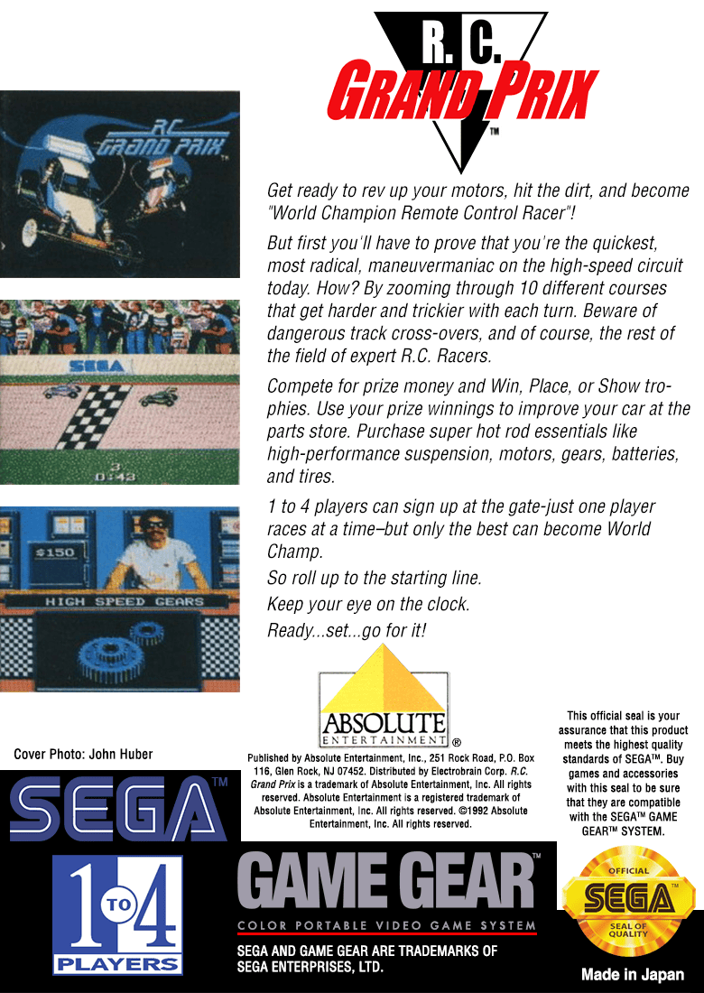 RC Grand Prix - Sega Game Gear - Retro Island Gaming