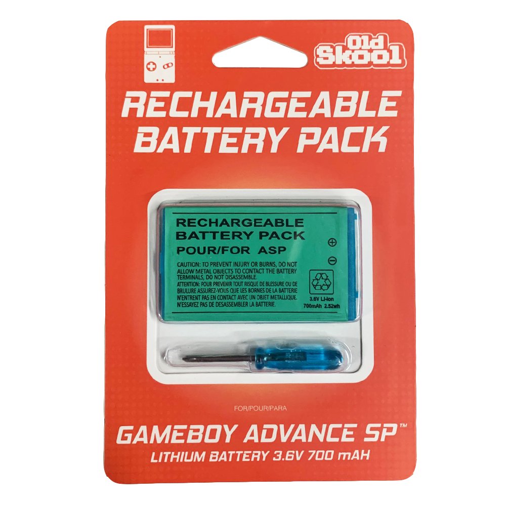 Rechargeable Battery Pack for GameBoy Advance SP - Old Skool - Retro Island Gaming