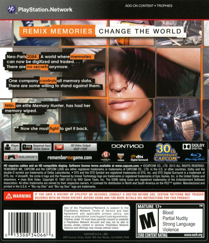 Remember Me - Playstation 3 - Retro Island Gaming