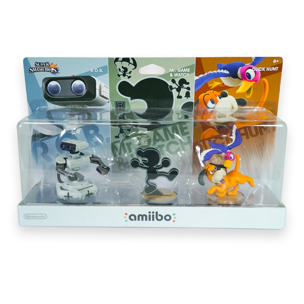 Retro 3-Pack (R.O.B., Mr. Game & Watch, and Duck Hunt) - Super Smash Bros. Series Amiibo - Retro Island Gaming
