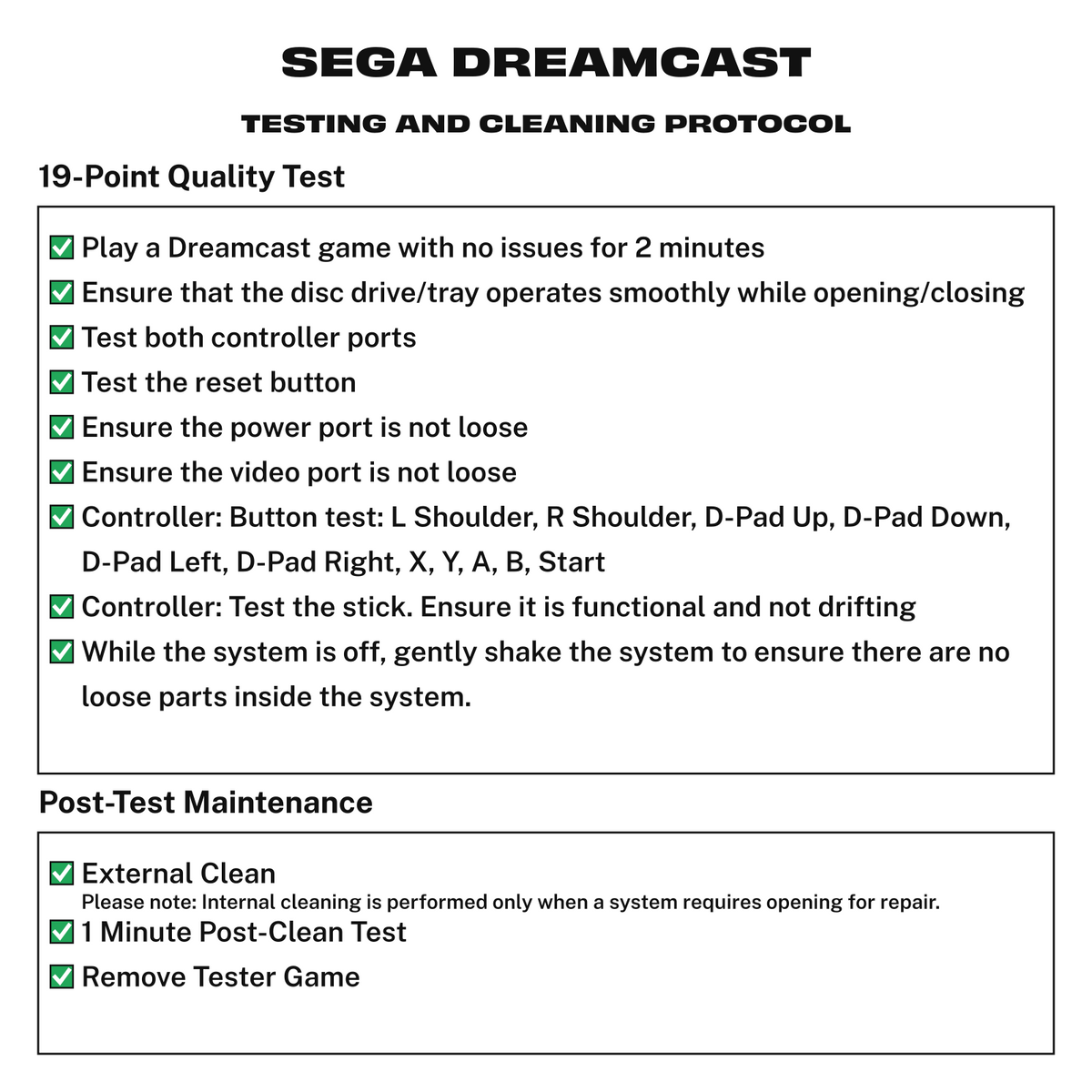 ri-hardware-protocol:b0773aec0142 Testing protocol for Sega Dreamcast