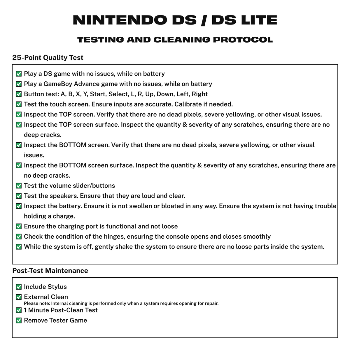 ri-hardware-protocol:2b4c7ae25dd3 Testing protocol for Nintendo DS / DS Lite