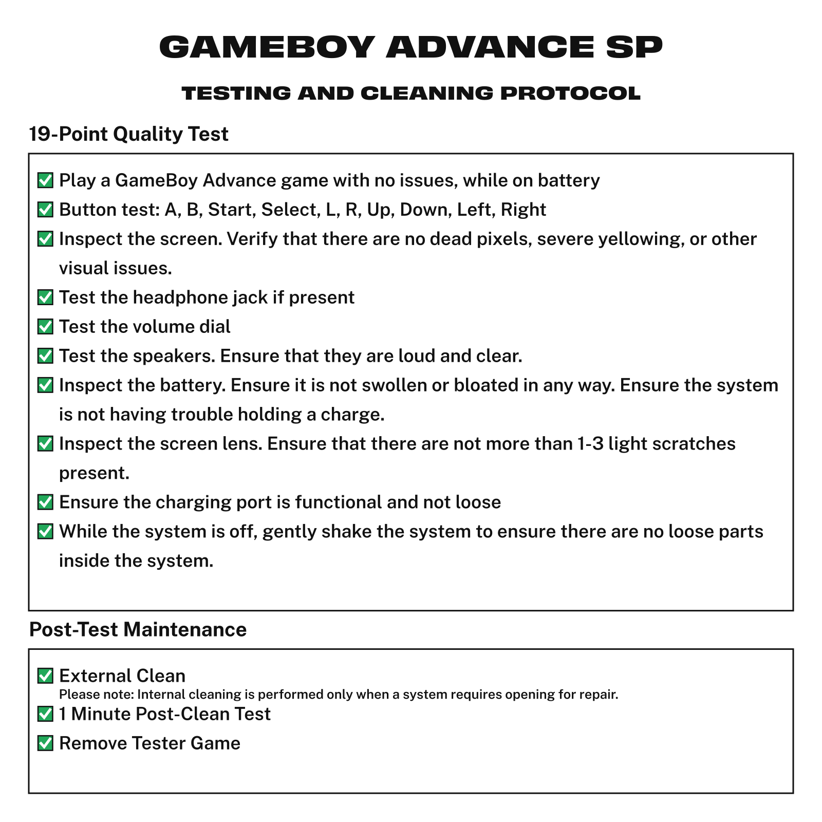 ri-hardware-protocol:6920ba70f741 Testing protocol for GameBoy Advance SP