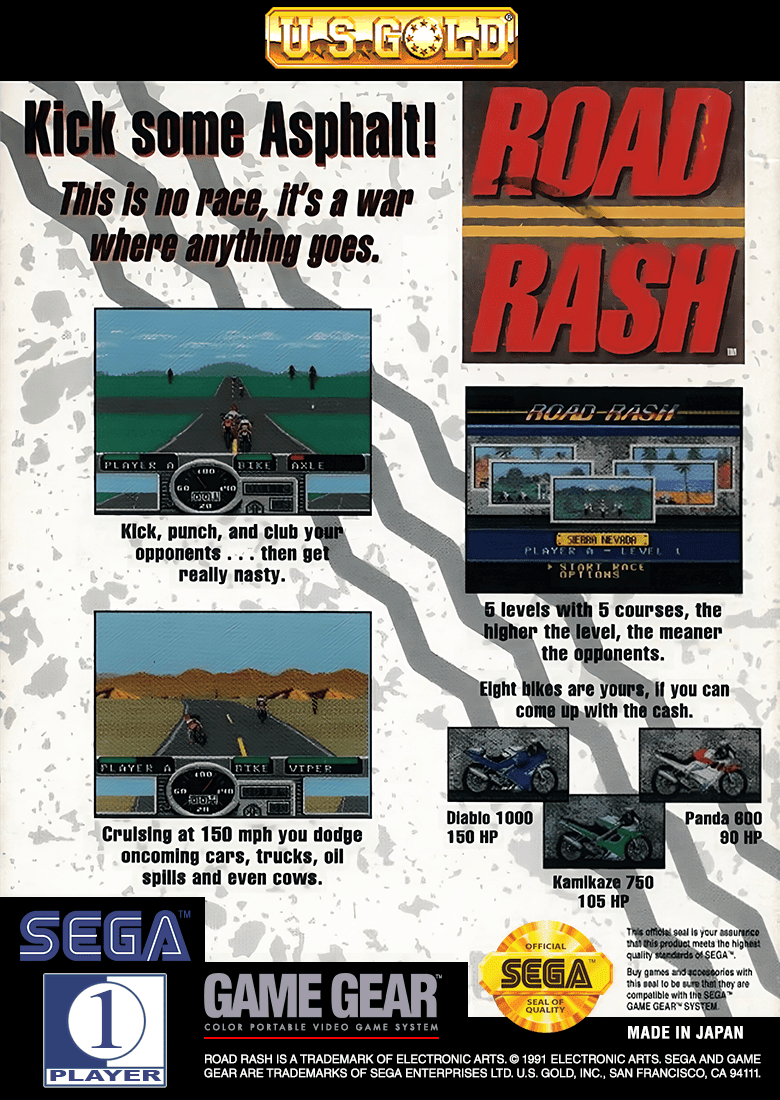 Road Rash - Sega Game Gear - Retro Island Gaming