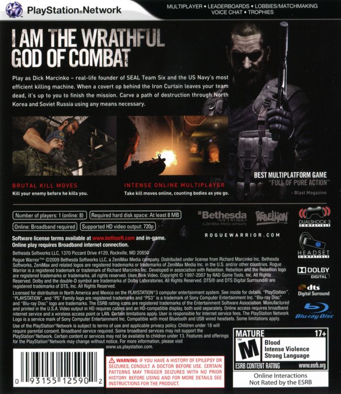 Rogue Warrior - Playstation 3 - Retro Island Gaming