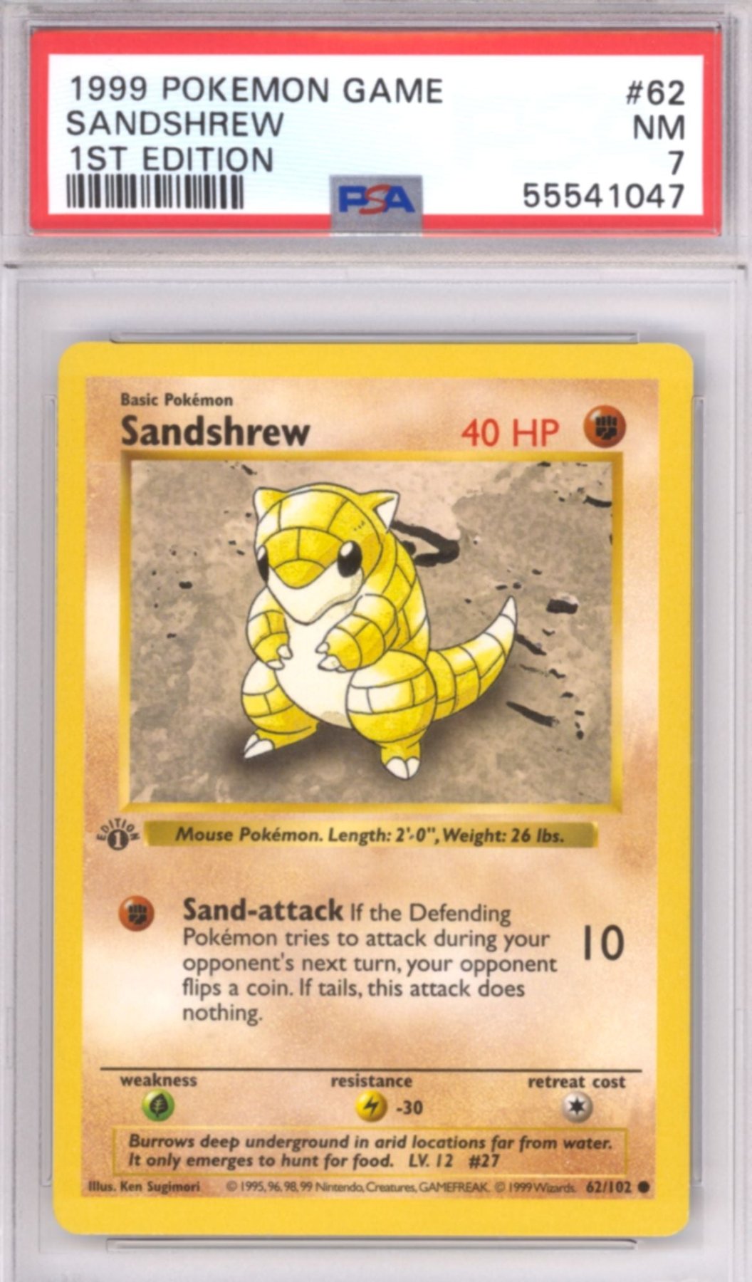 Sandshrew [1st Edition] #62 - Pokemon Base Set - Retro Island Gaming