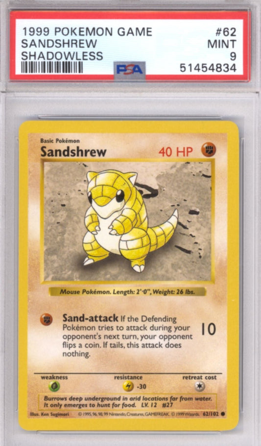 Sandshrew [Shadowless] #62 - Pokemon Base Set - Retro Island Gaming