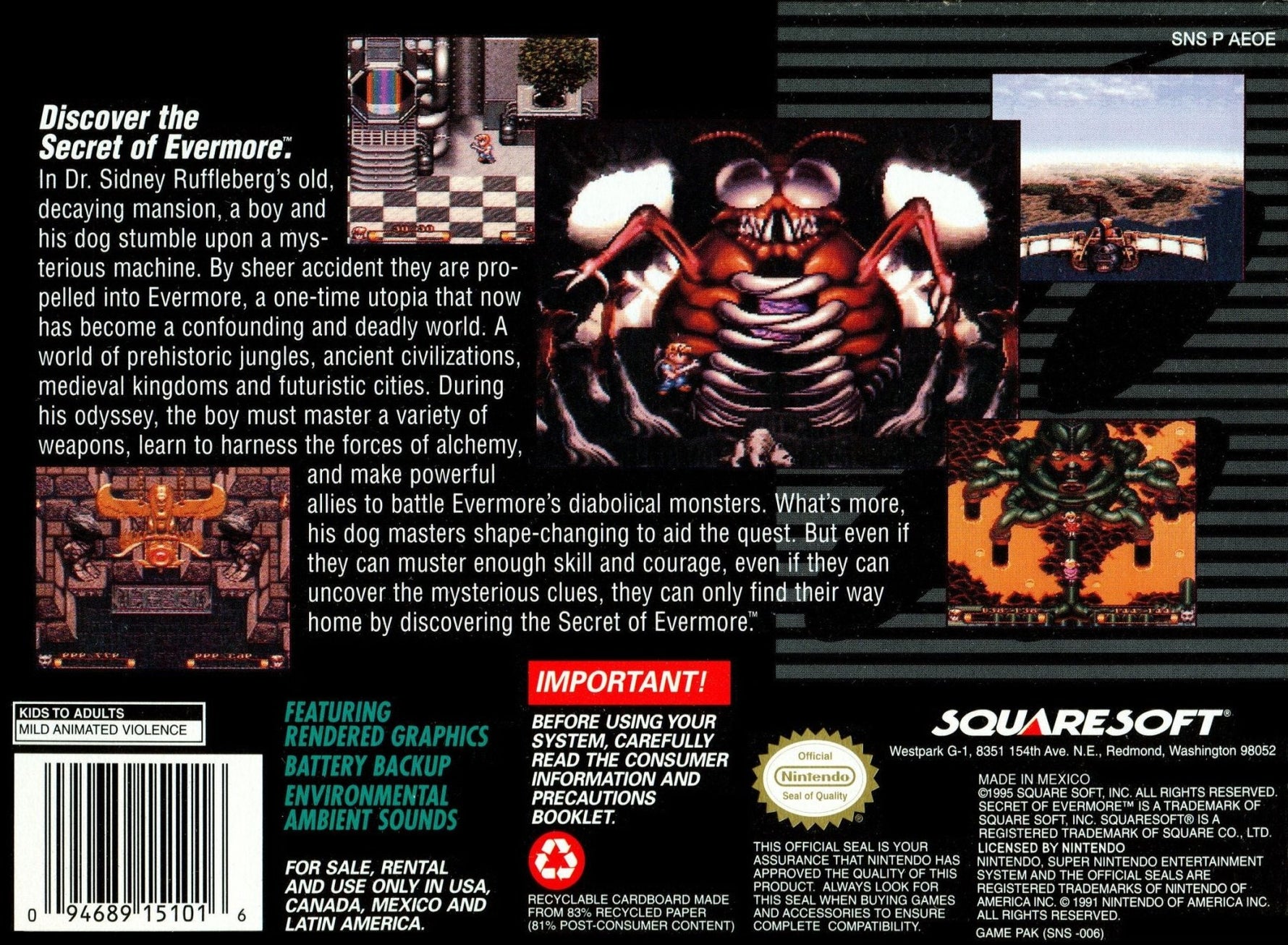 Secret of Evermore - Super Nintendo - Retro Island Gaming
