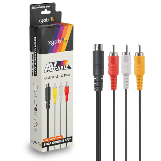 Sega Genesis 2 & 3 AV Composite Cable - xyab - Retro Island Gaming