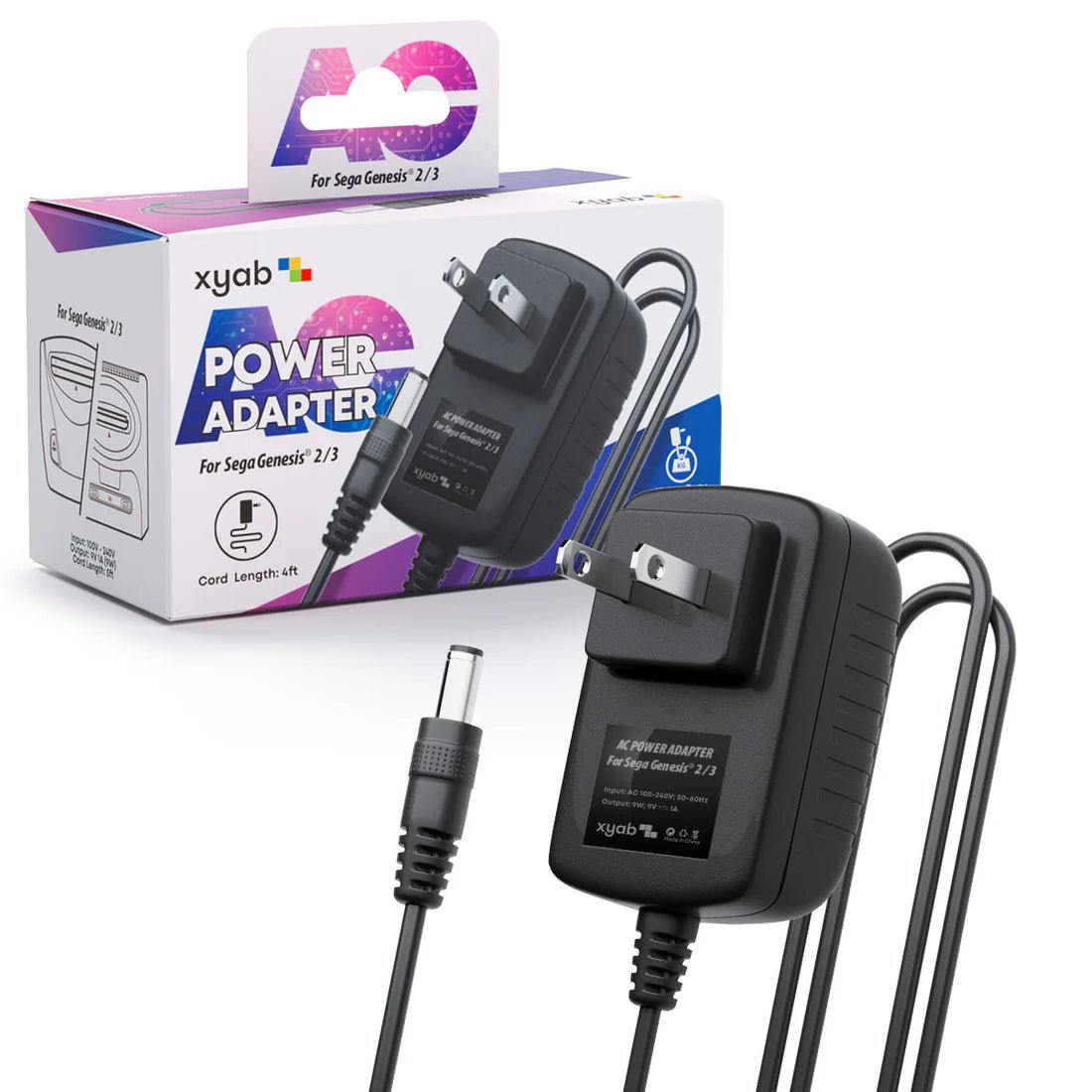Sega Genesis Model 2/3 & Game Gear AC Power Adapter - xyab - Retro Island Gaming