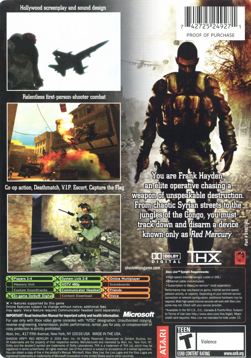 Shadow Ops Red Mercury - Xbox - Retro Island Gaming