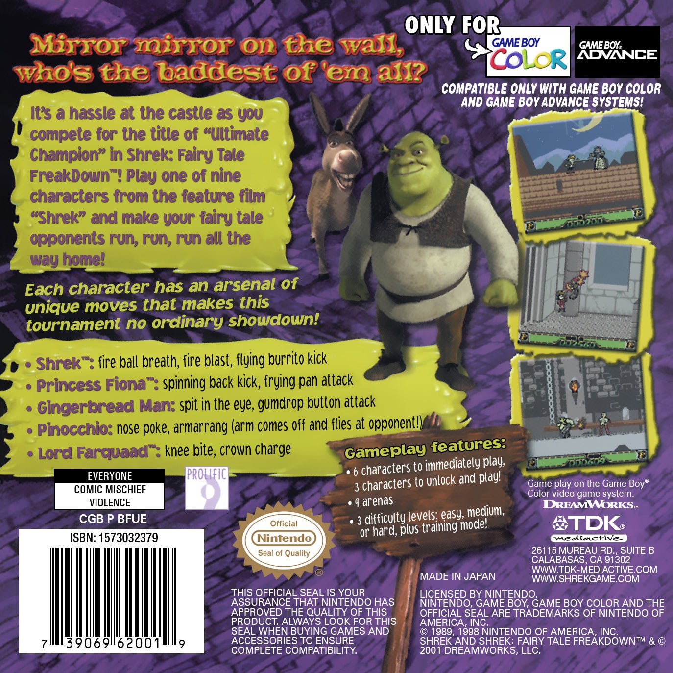 Shrek Fairy Tales Freakdown - GameBoy Color - Retro Island Gaming