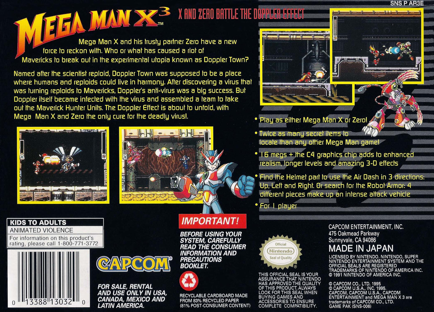 Mega Man X3 - Super Nintendo