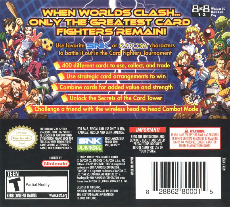 SNK vs. Capcom Card Fighters - Nintendo DS - Retro Island Gaming
