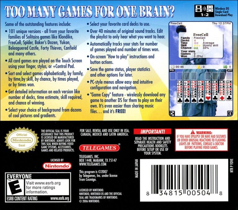 Solitaire Overload - Nintendo DS - Retro Island Gaming
