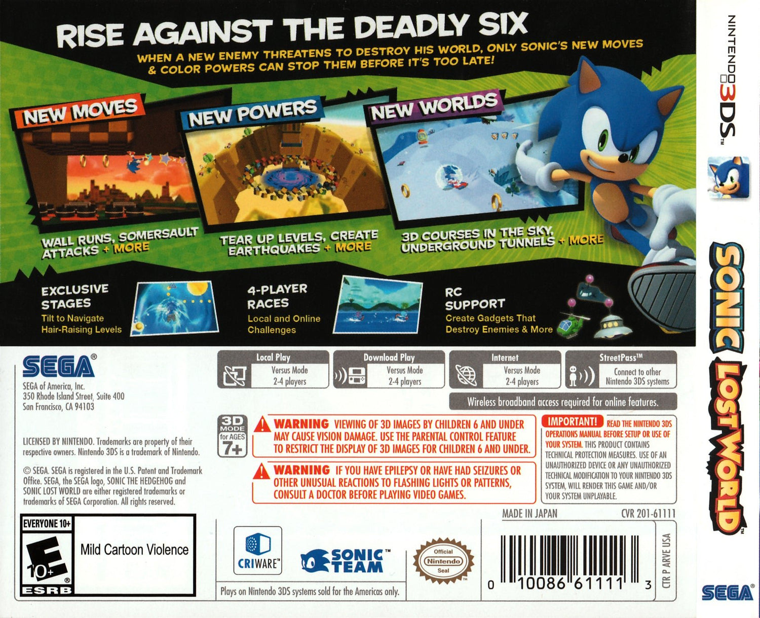 Sonic Lost World - Nintendo 3DS - Retro Island Gaming