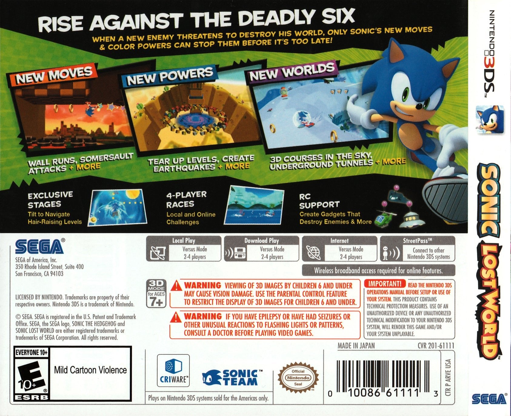 Sonic Lost World - Nintendo 3DS - Retro Island Gaming