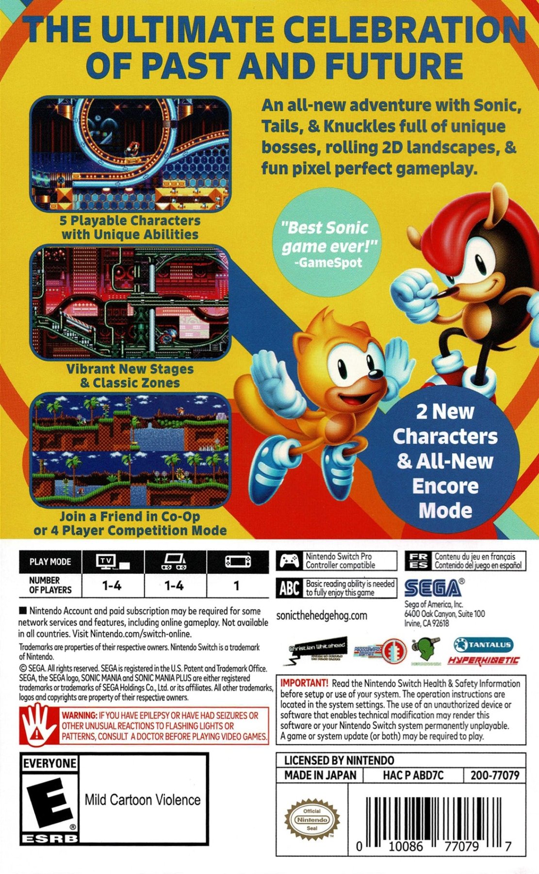 Sonic Mania Plus [Artbook Edition] - Nintendo Switch - Retro Island Gaming