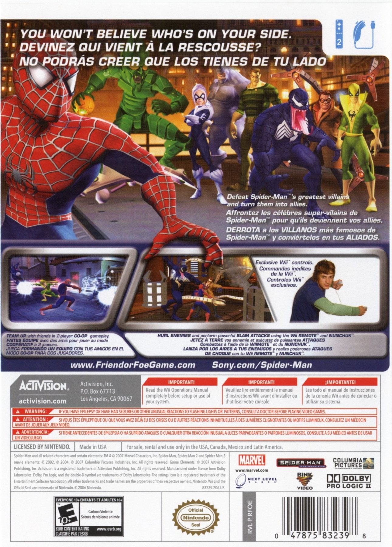 Spiderman Friend or Foe - Wii - Retro Island Gaming