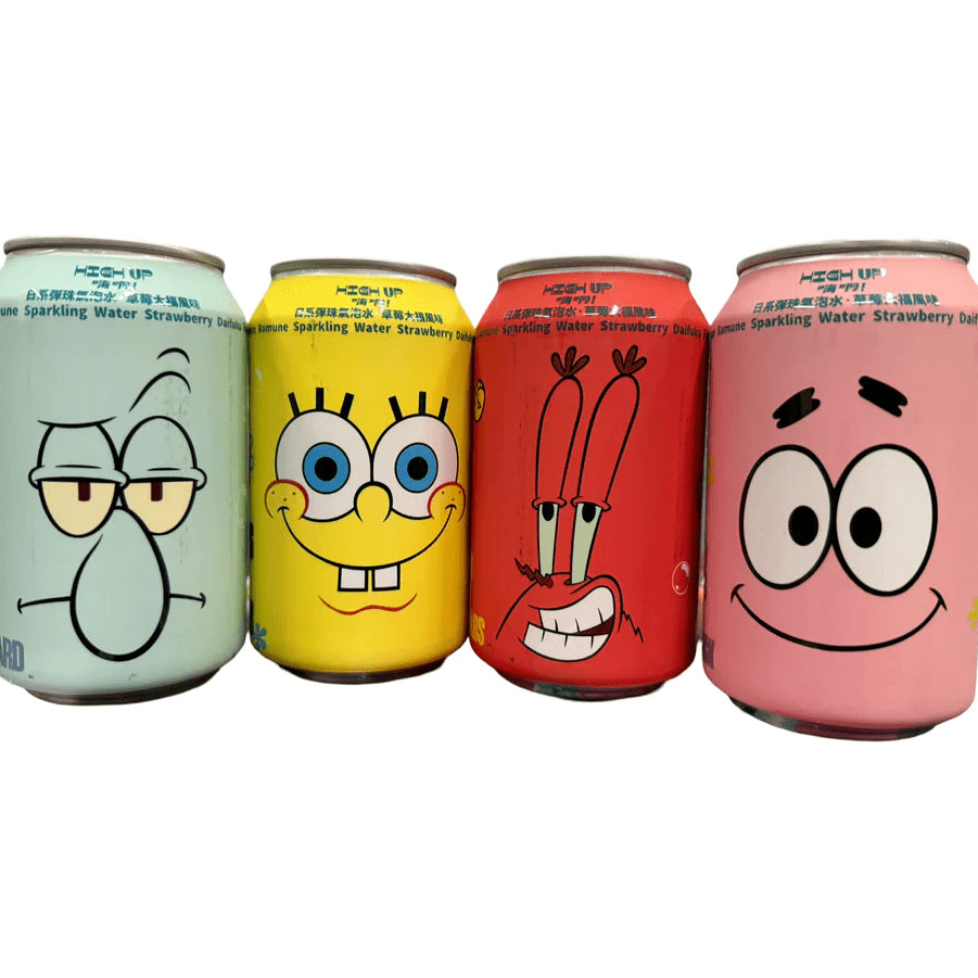 SpongeBob & Friends Ramue Strawberry Daifuku Flavor (x1 Can) - JAPAN - Retro Island Gaming