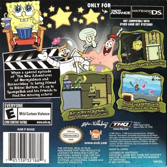 SpongeBob SquarePants Lights Camera Pants - GameBoy Advance - Retro Island Gaming