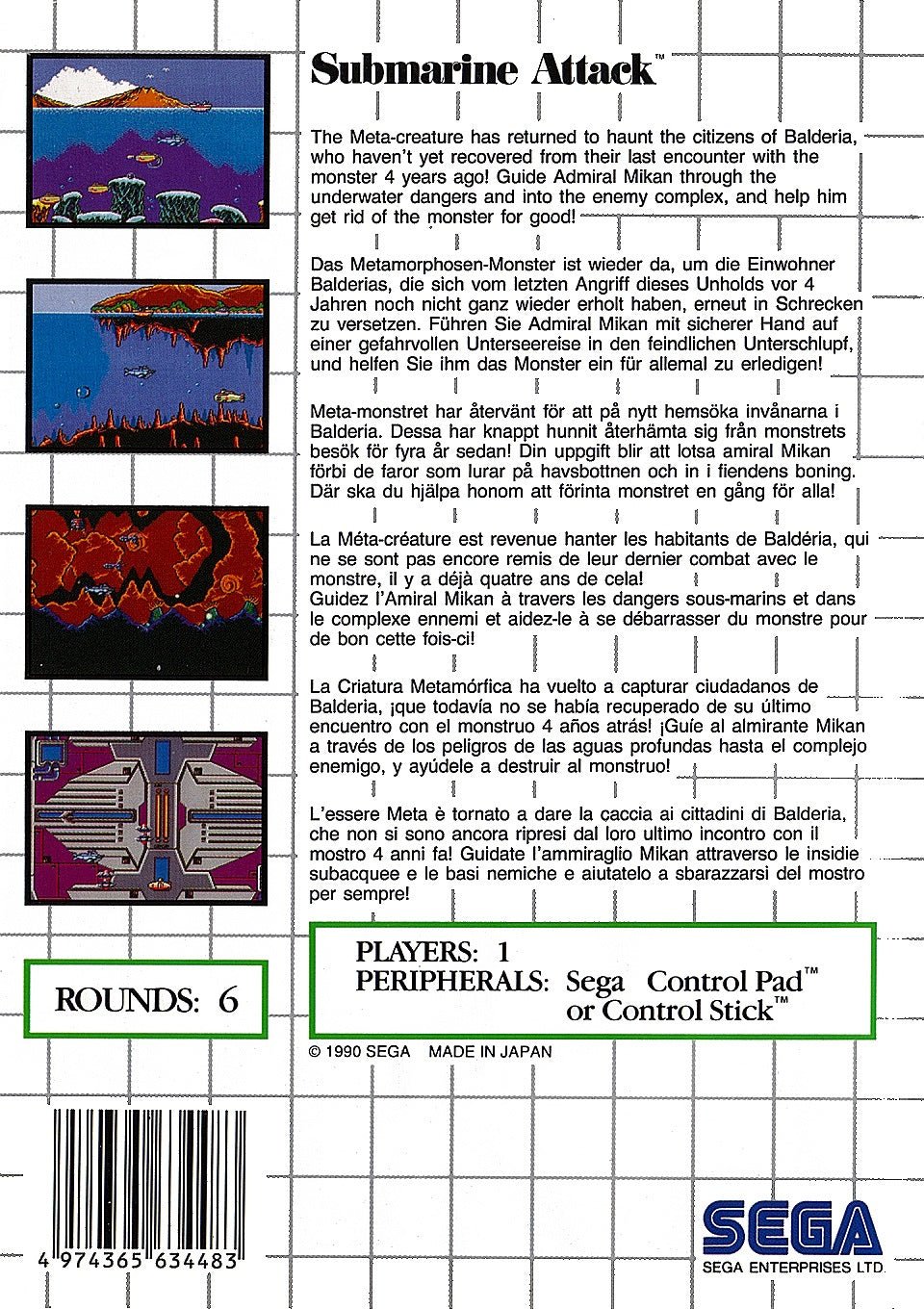 Submarine Attack - PAL Sega Master System - Retro Island Gaming