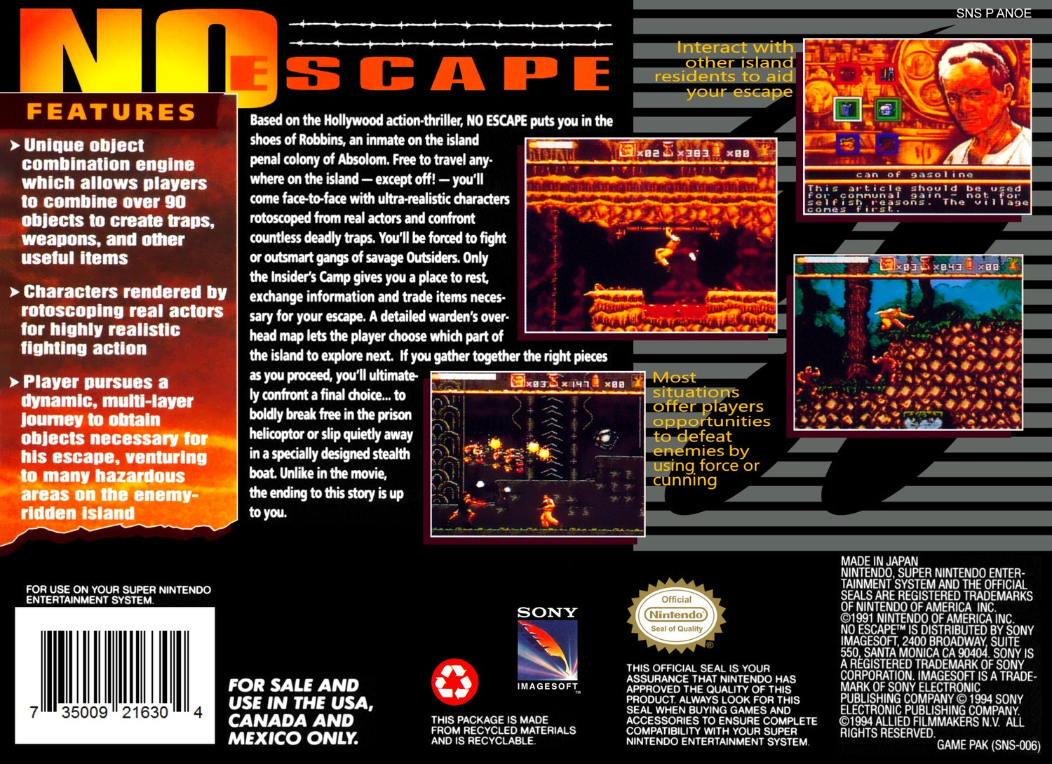 No Escape - Super Nintendo