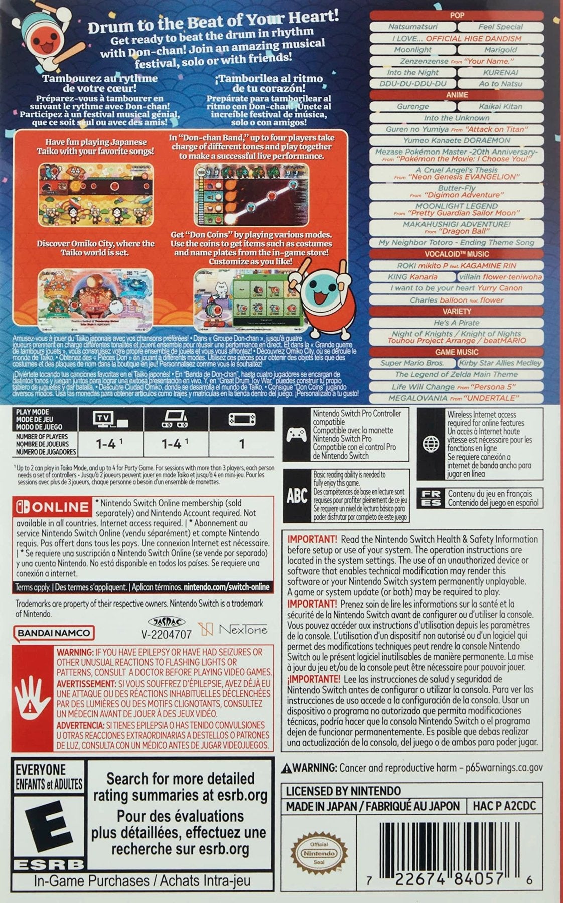 Taiko no Tatsujin: Rhythm Festival - Nintendo Switch - Retro Island Gaming