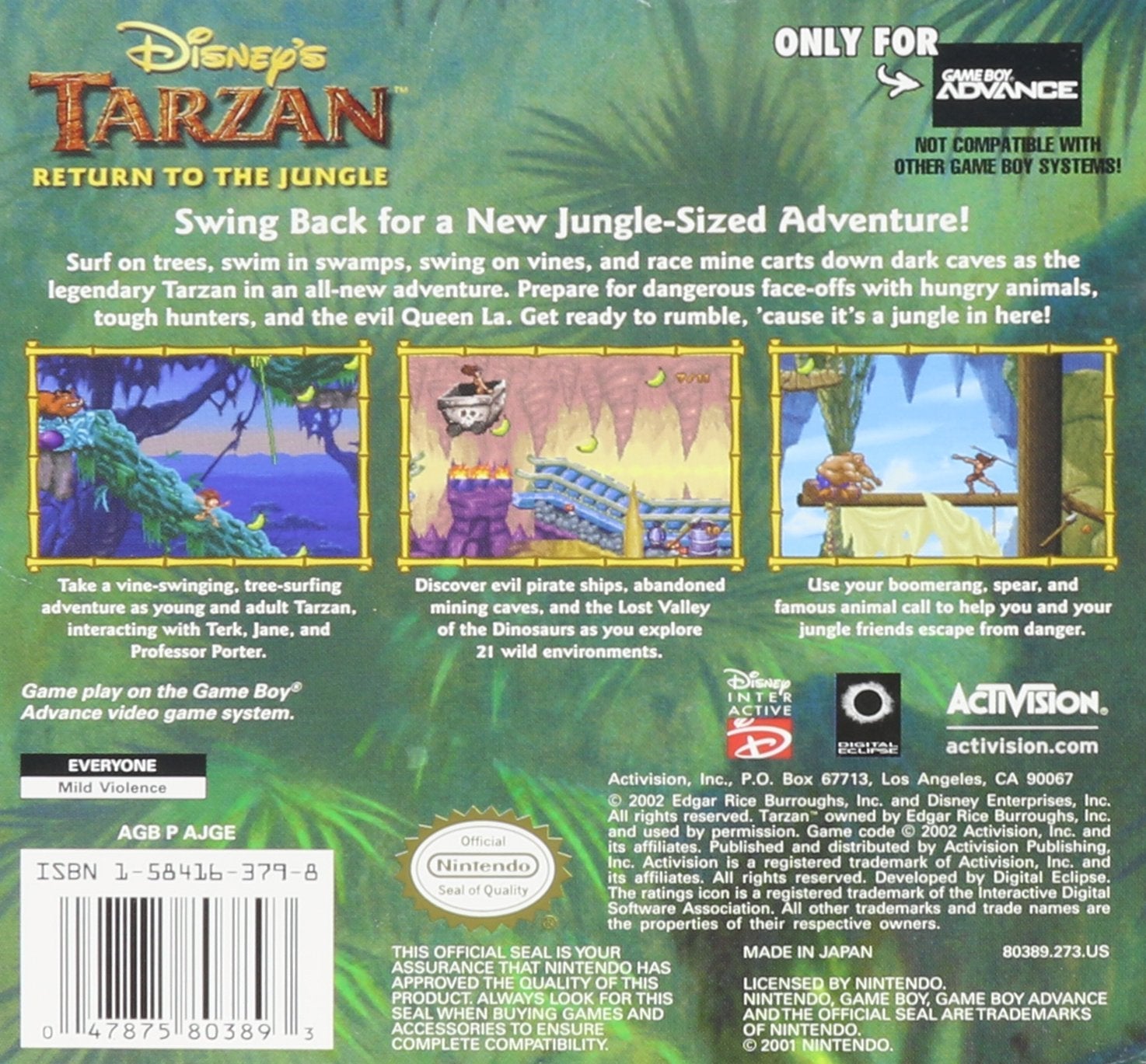 Tarzan Return to the Jungle - GameBoy Advance - Retro Island Gaming