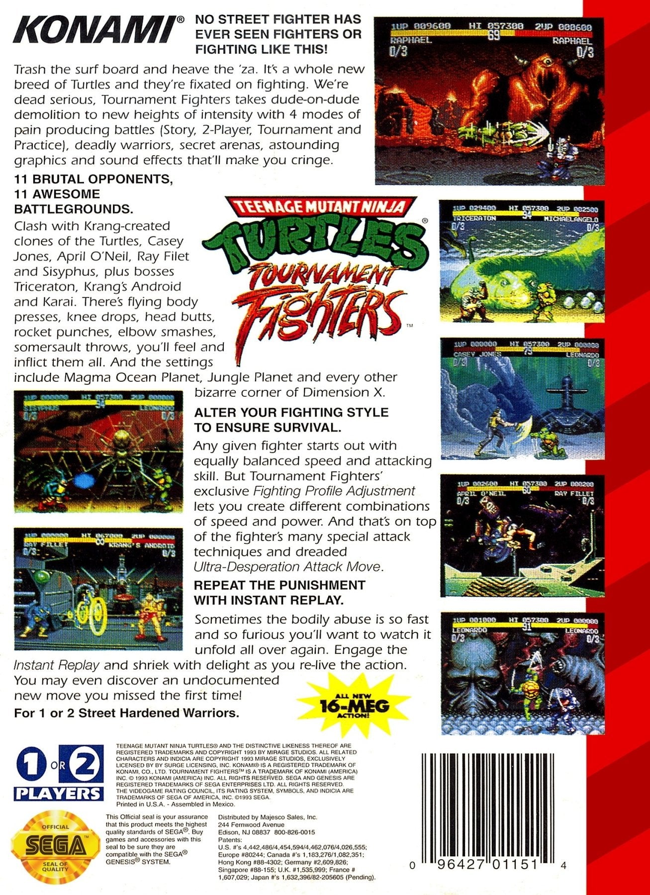 Teenage Mutant Ninja Turtles Tournament Fighters - Sega Genesis - Retro Island Gaming