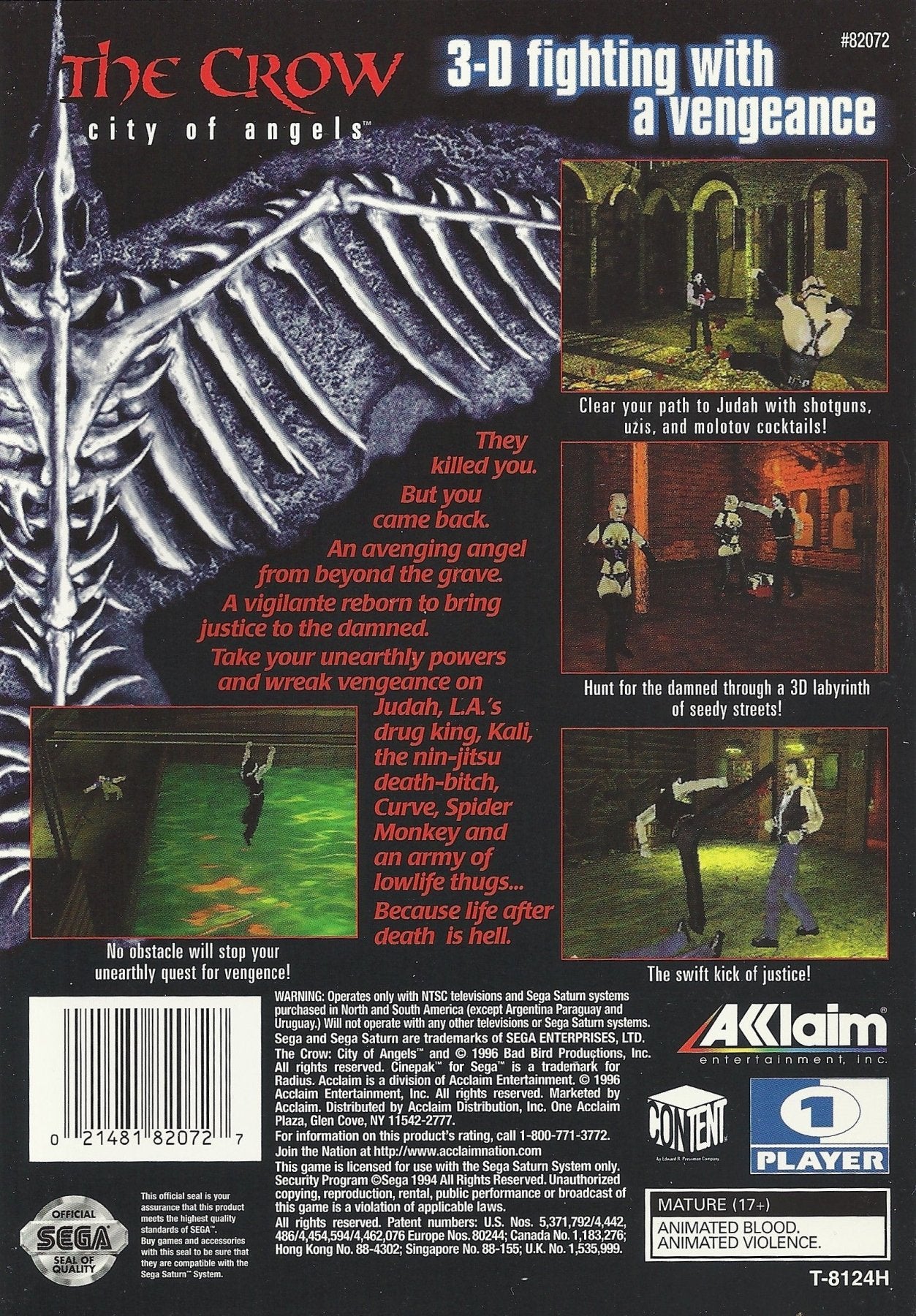 The Crow City of Angels - Sega Saturn - Retro Island Gaming