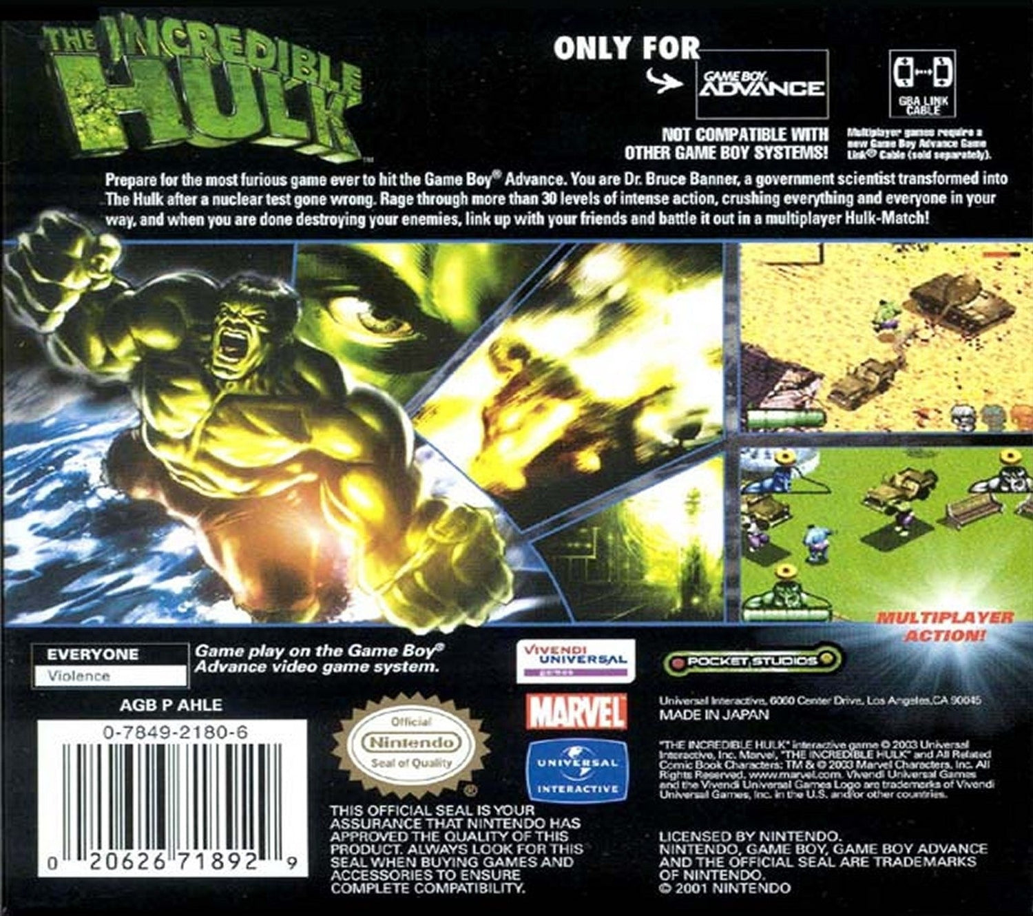 The Incredible Hulk - GameBoy Advance - Retro Island Gaming