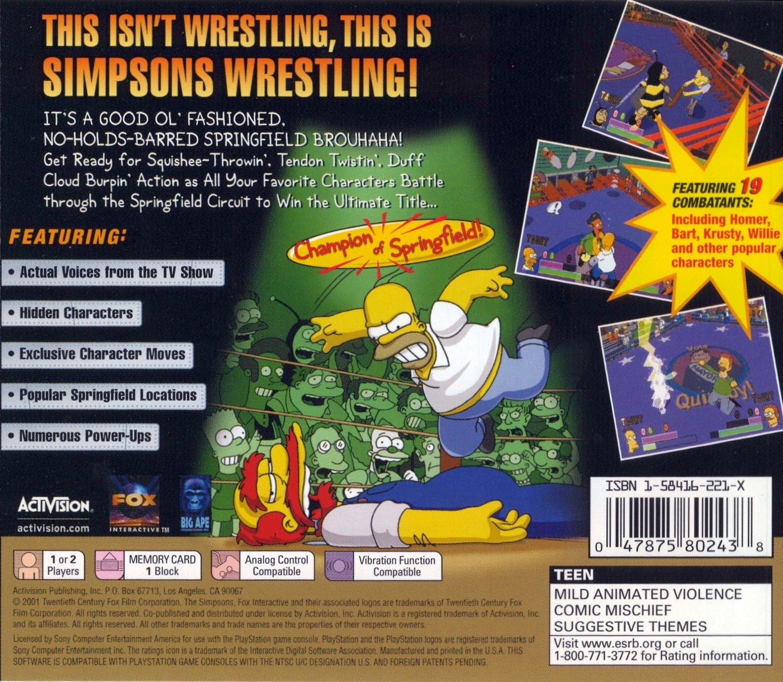 The Simpsons Wrestling - Playstation - Retro Island Gaming