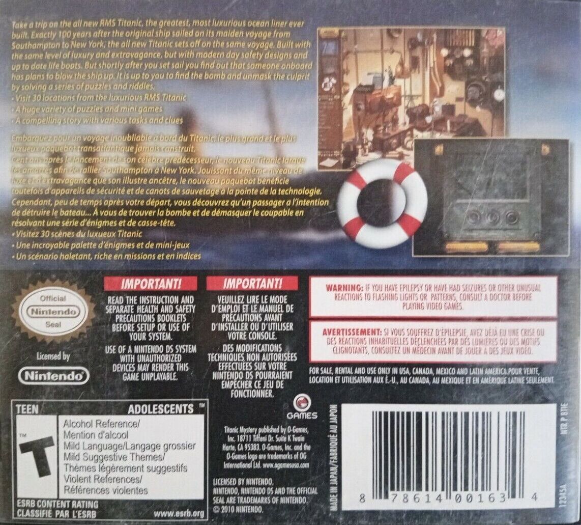 Titanic Mystery - Nintendo DS - Retro Island Gaming