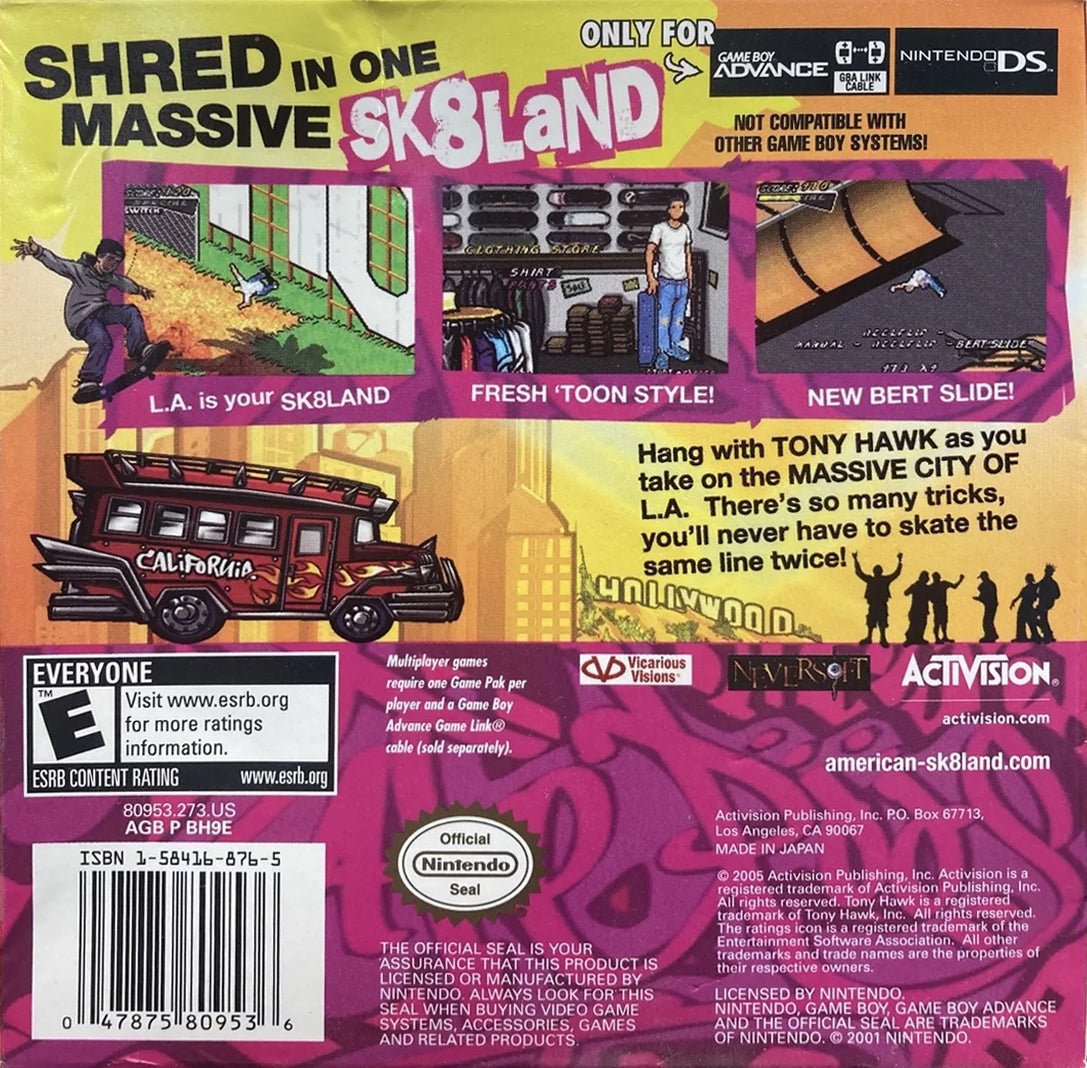 Tony Hawk American Sk8land - GameBoy Advance - Retro Island Gaming