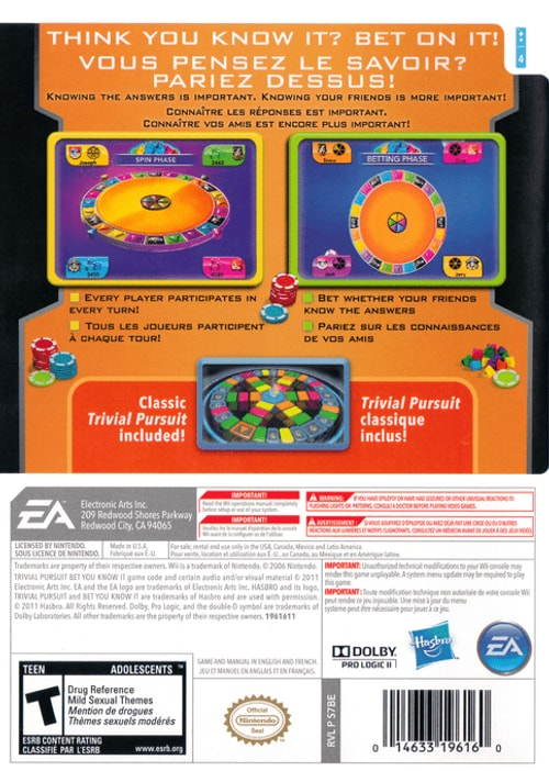 Trivial Pursuit: Bet You Know It - Wii - Retro Island Gaming