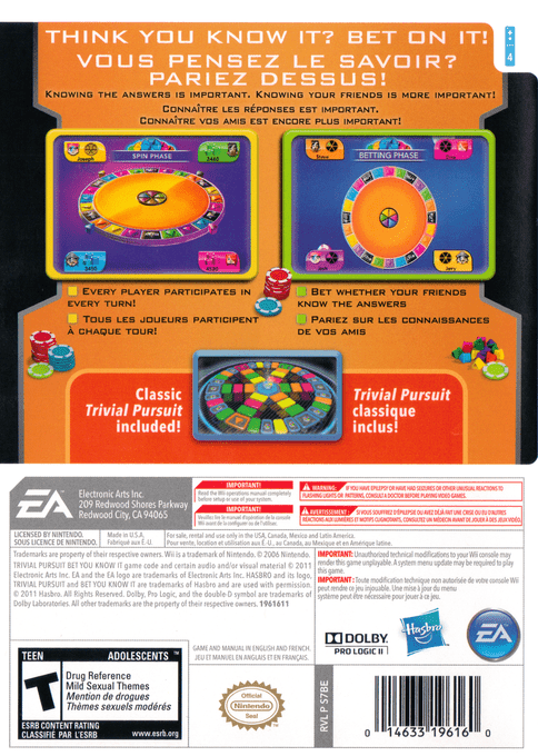 Trivial Pursuit: Bet You Know It - Wii - Retro Island Gaming